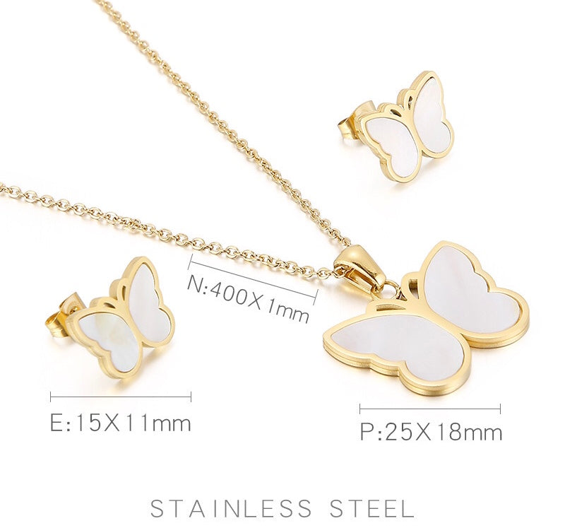 Butterfly Necklace and Earring Set