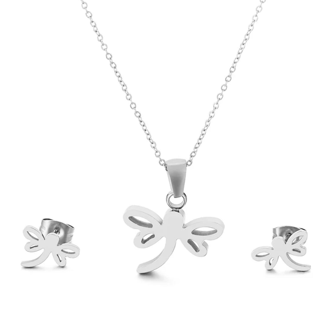 Dragonfly Necklace and Earring Set