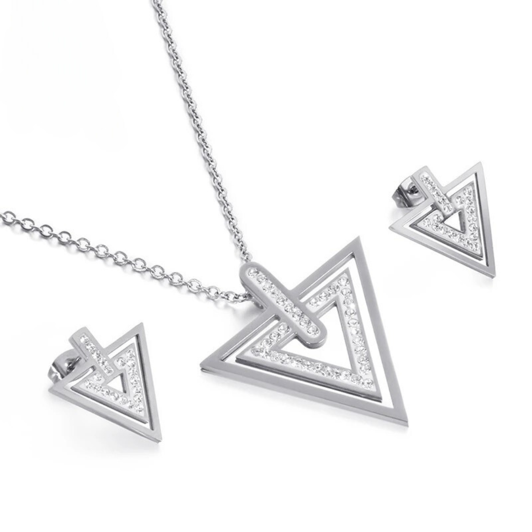 Triangle of Love Earring and Necklace Set