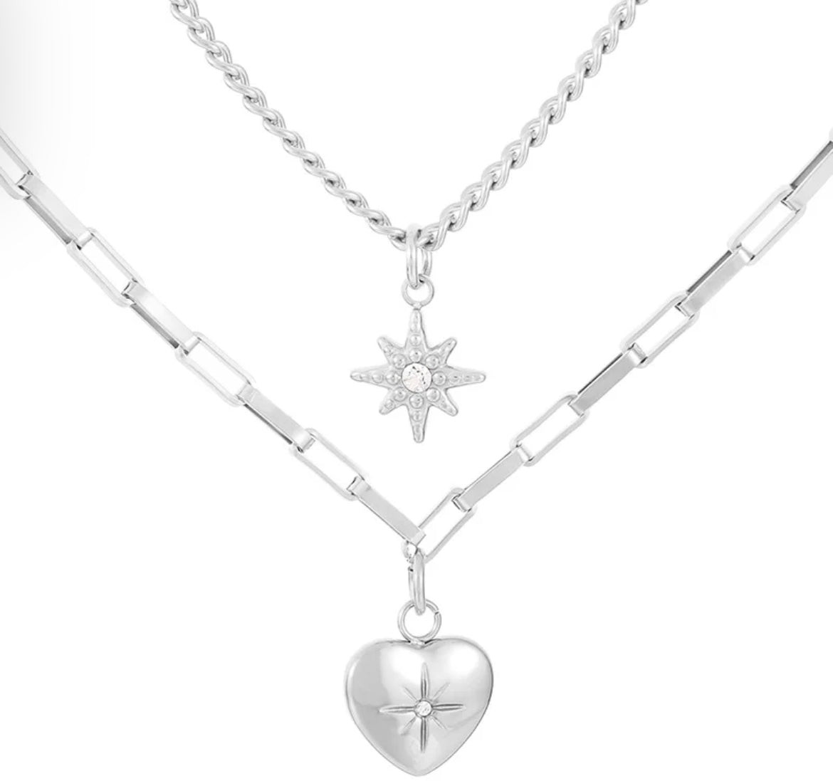 Compass of Love Two Layer Necklace