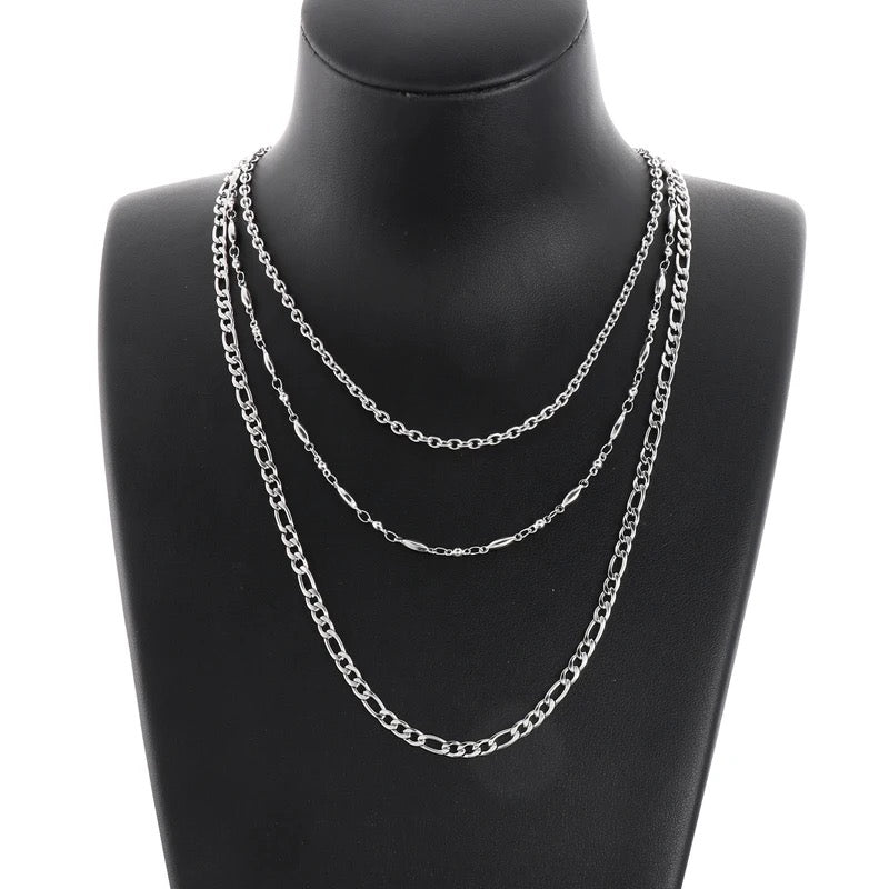 Silver Three Layer Necklace