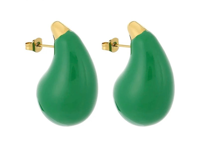 Green Emerald Drop Earring