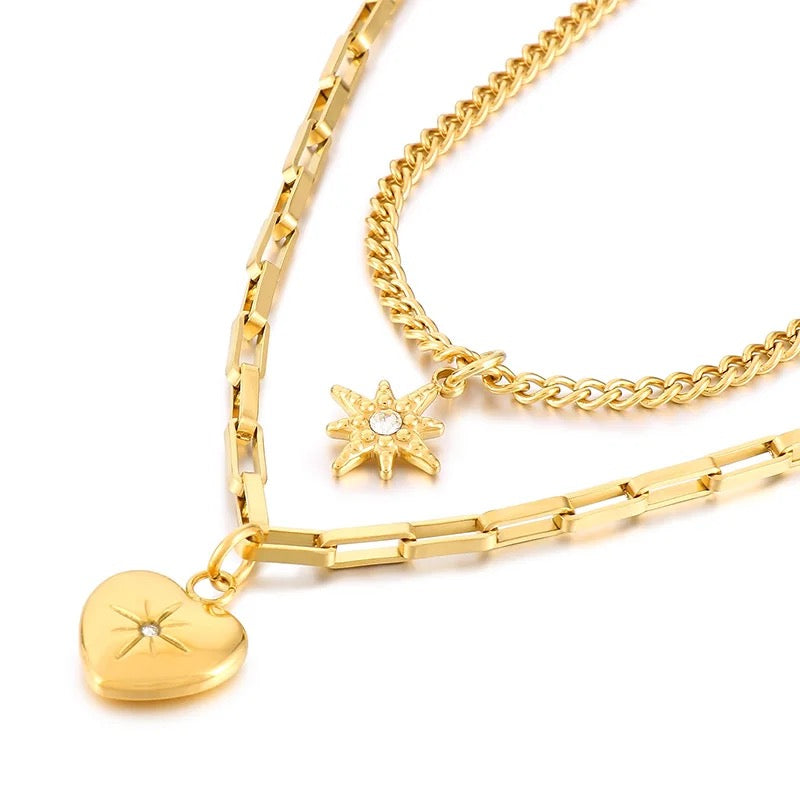 Compass of Love Two Layer Necklace