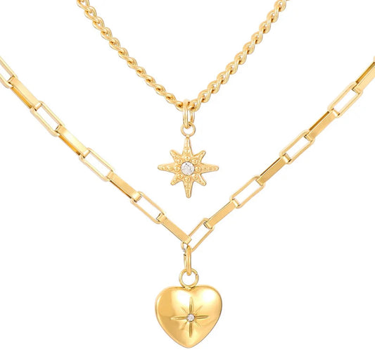 Compass of Love Two Layer Necklace