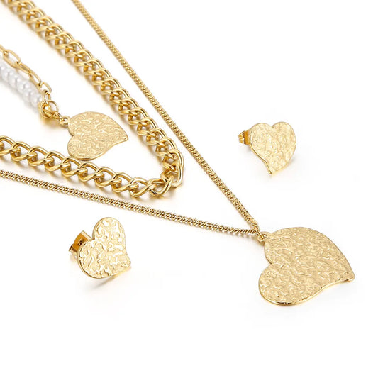 Three Layer of Love Necklace Set