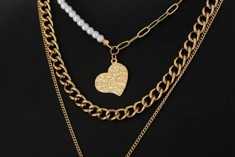 Three Layer of Love Necklace Set