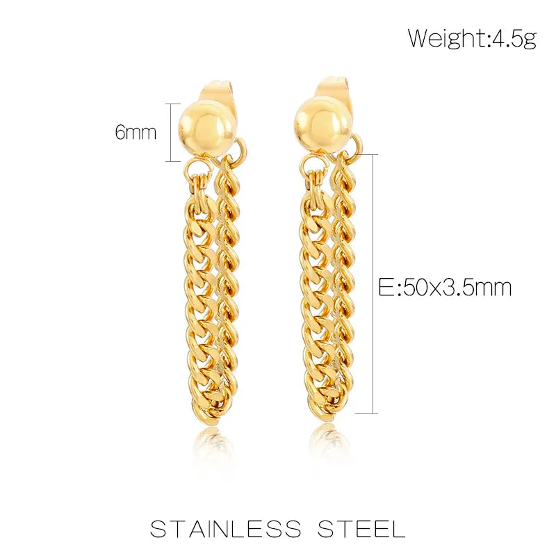 Double Chain Cuban Earring