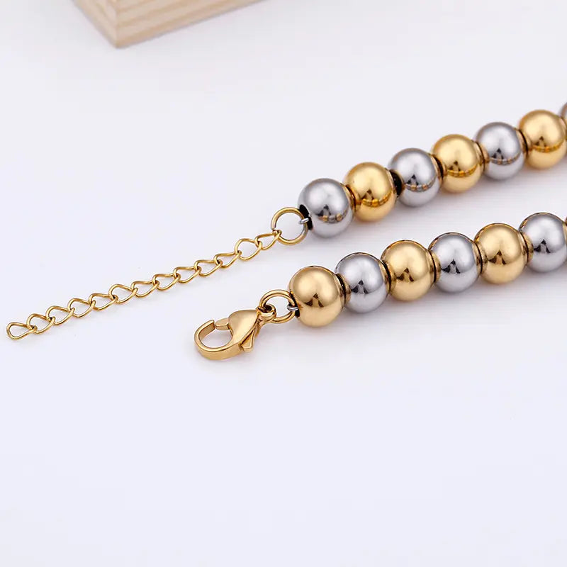 Round Bead Dual Tone Chain Unisex