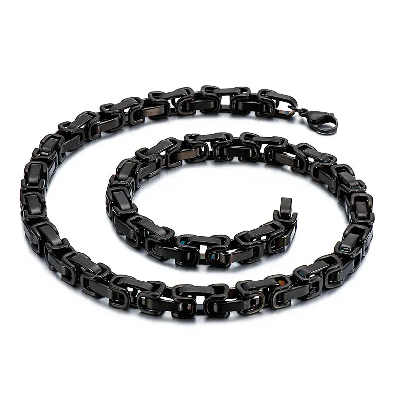 Men's Link Chain and Bracelet Set Stainless Steel 4mm