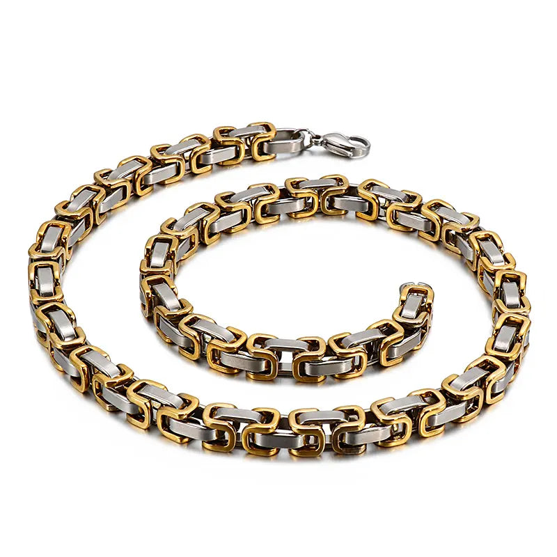 Men's Link Chain and Bracelet Set Stainless Steel 4mm