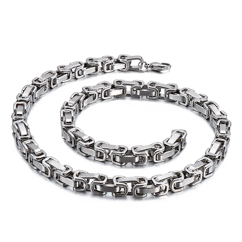 Men's Link Chain and Bracelet Set Stainless Steel 4mm