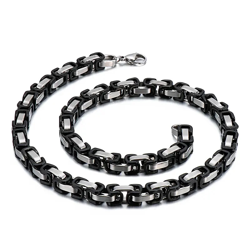 Men's Link Chain and Bracelet Set Stainless Steel 4mm