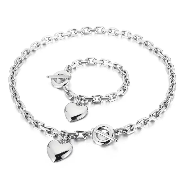 Strong Love Necklace and Bracelet Set