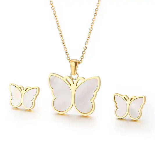 Butterfly Necklace and Earring Set