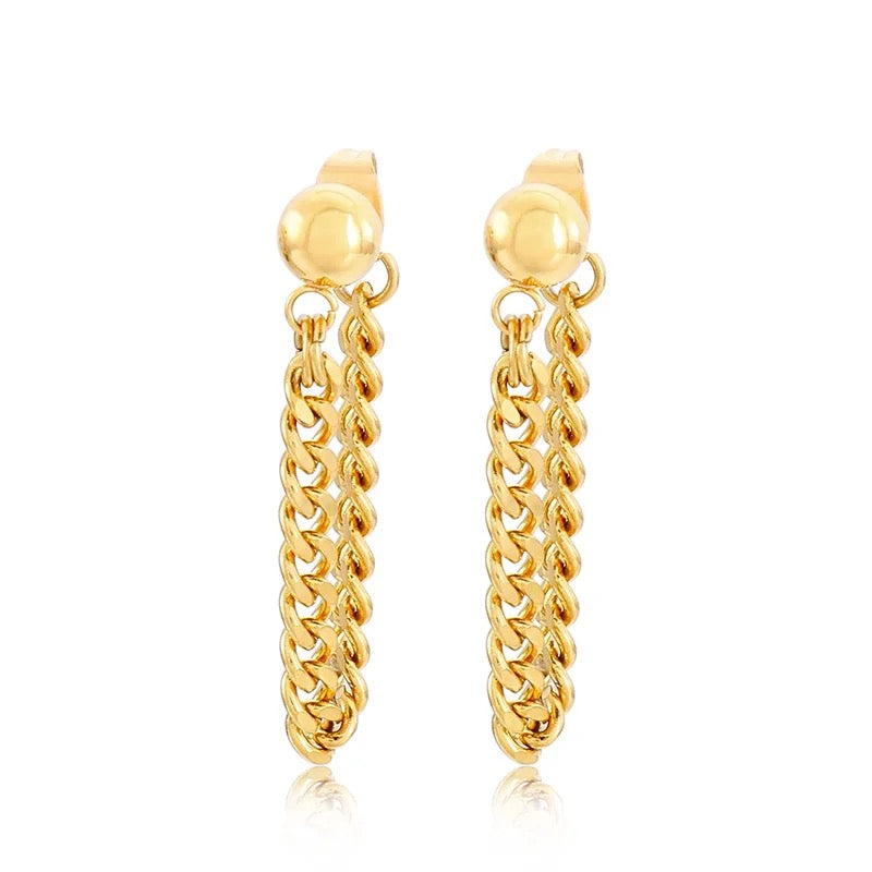 Double Chain Cuban Earring