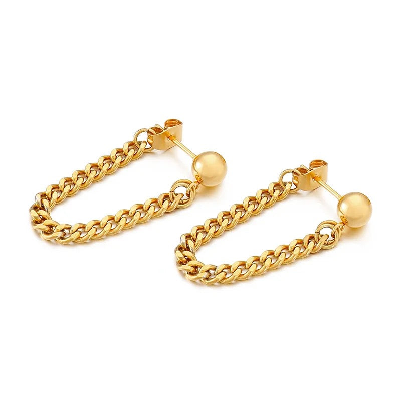 Double Chain Cuban Earring